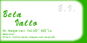 bela vallo business card